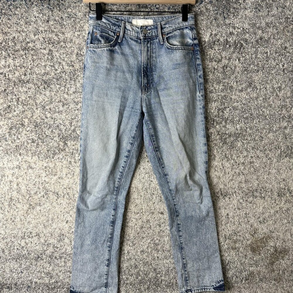 Mother Jeans Womens 25 Light Wash The‎ Swooner Rascal Ankle High Rise Denim